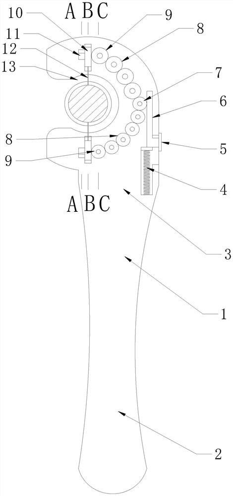 Cable stripping device and method