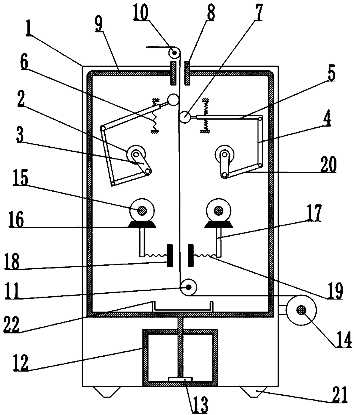 Cleaning device for textile cloth