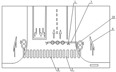 Device and method for preventing pedestrians from running red light on sidewalk