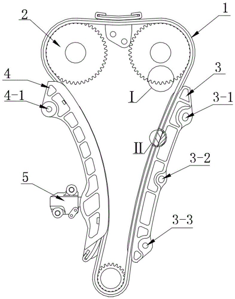 Small output volume automobile engine chain timing system