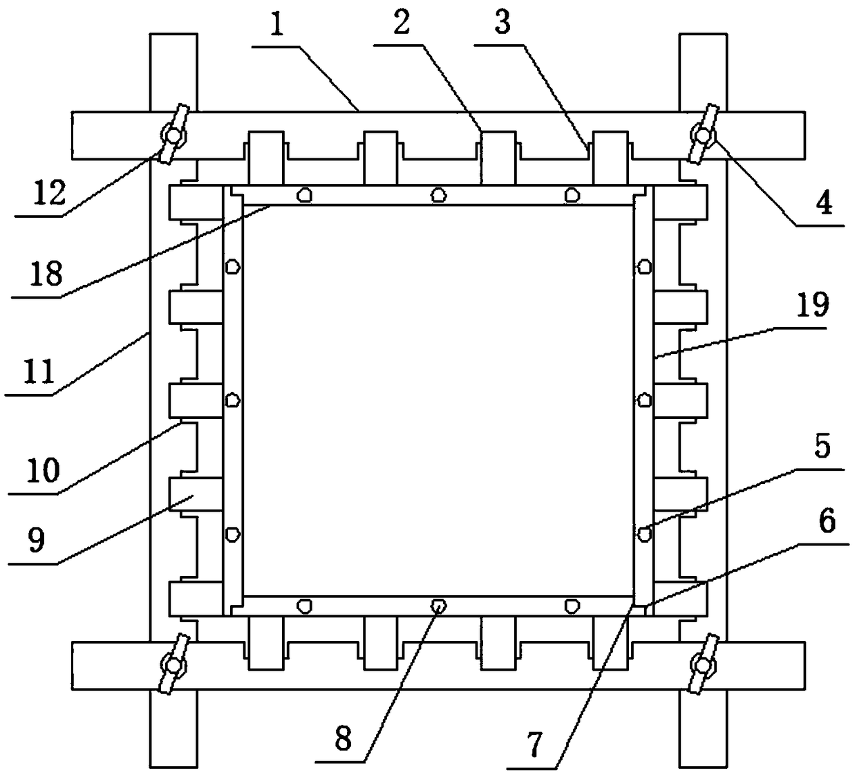 Composite material building typified formwork construction protective structure