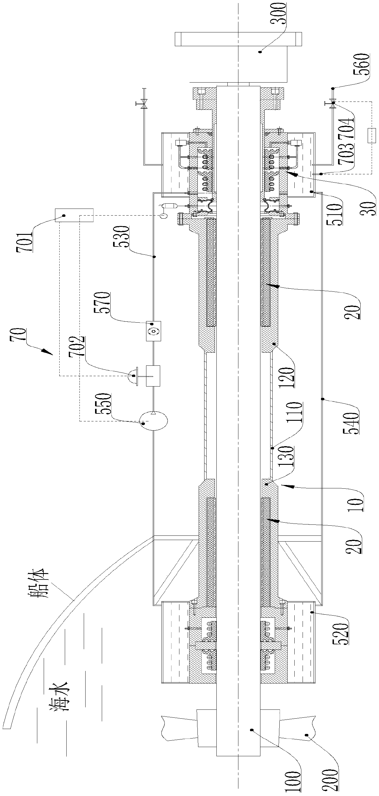 Closed type water-lubricating bearing system