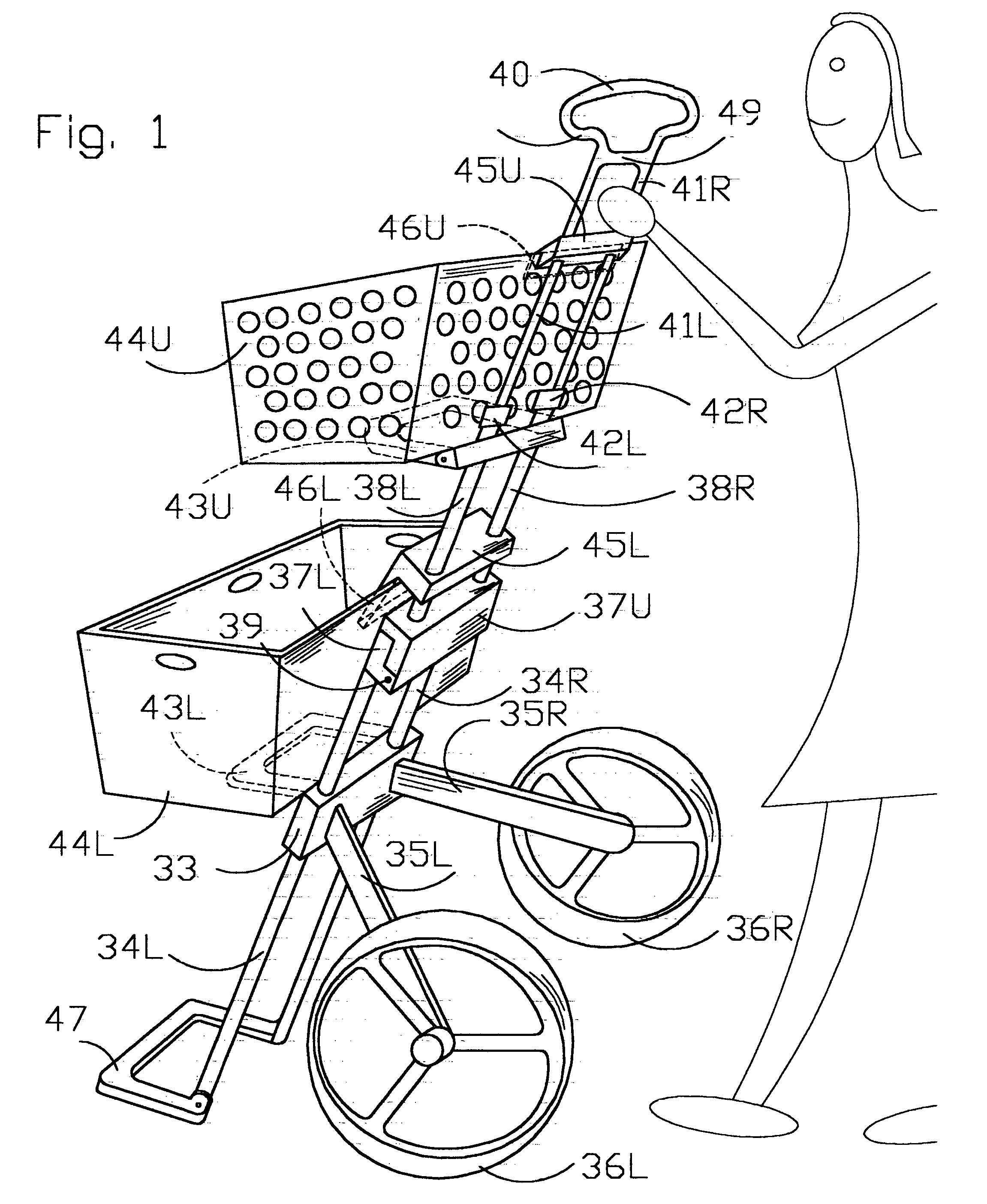 Shopping cart and hand truck and golf bag cart and garden cart