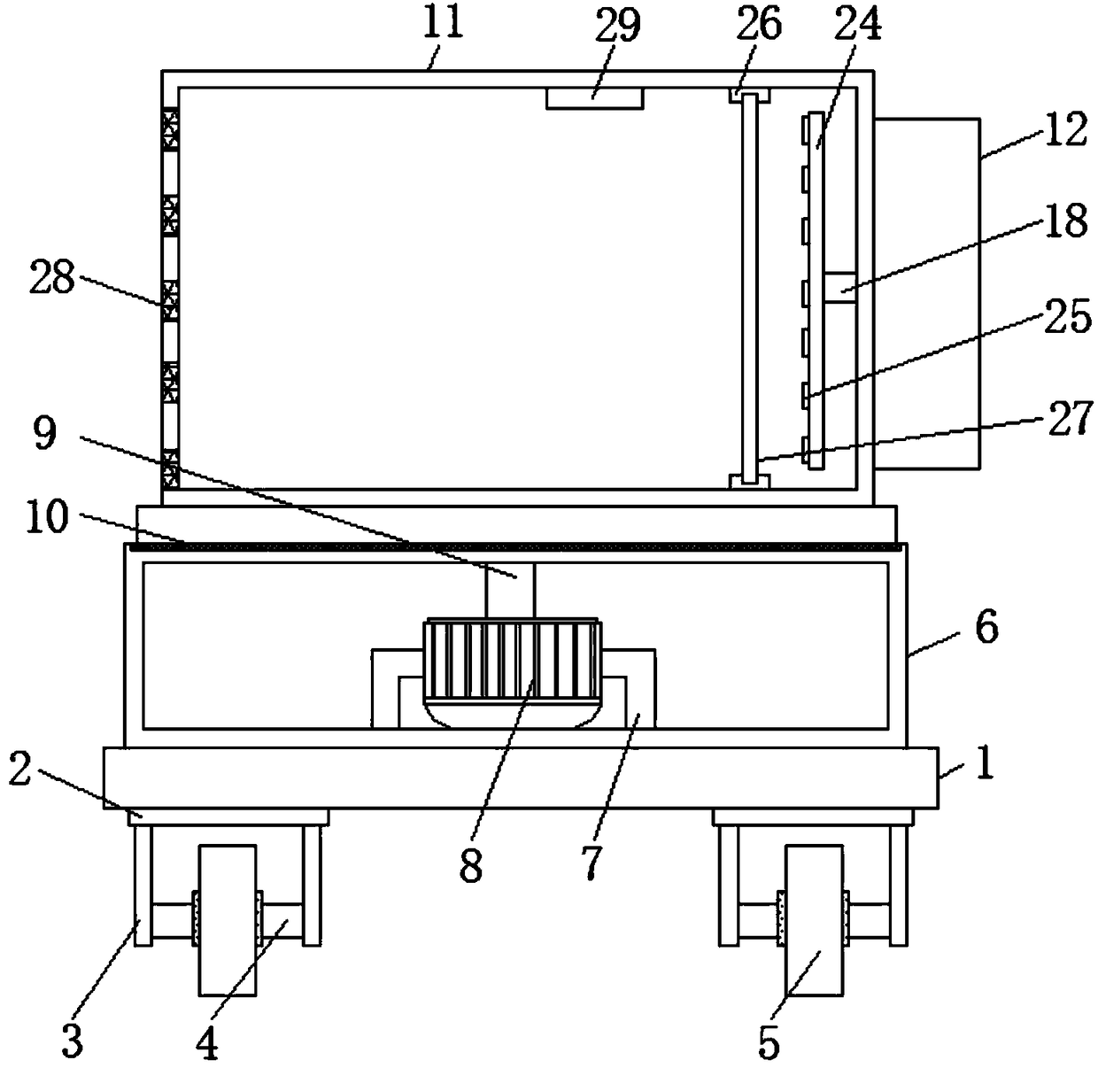 Rotary computer network device cabinet with heat extraction function