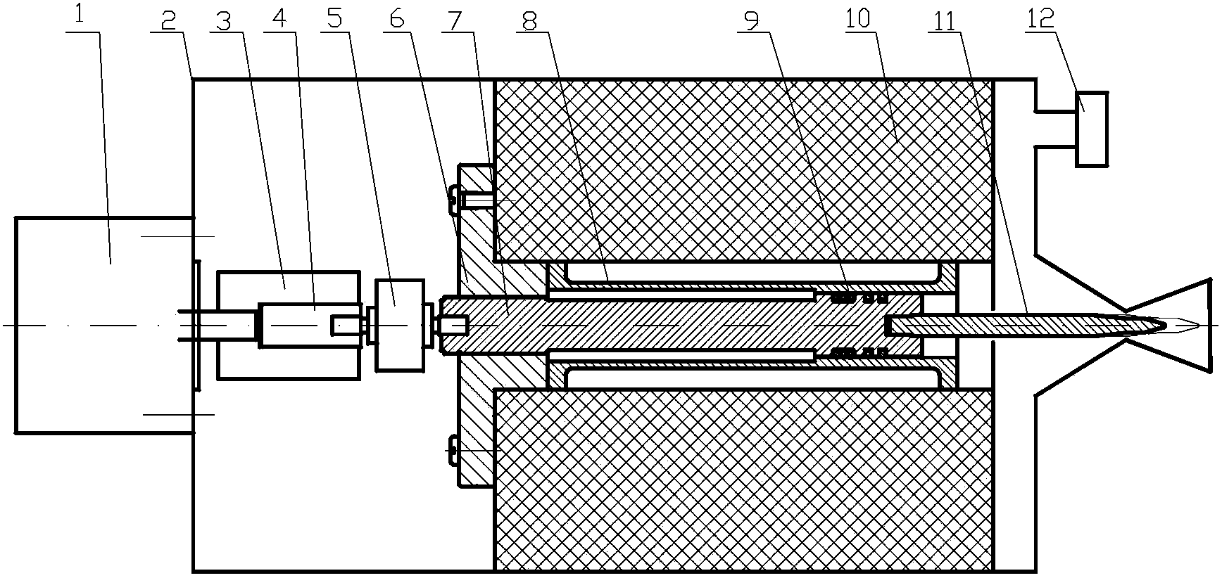 Electric conical valve type gas flow regulator for solid rocket ramjets