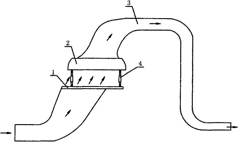 Method and device for collecting ventilation air methane on top of diffuser of main fan of coal mine