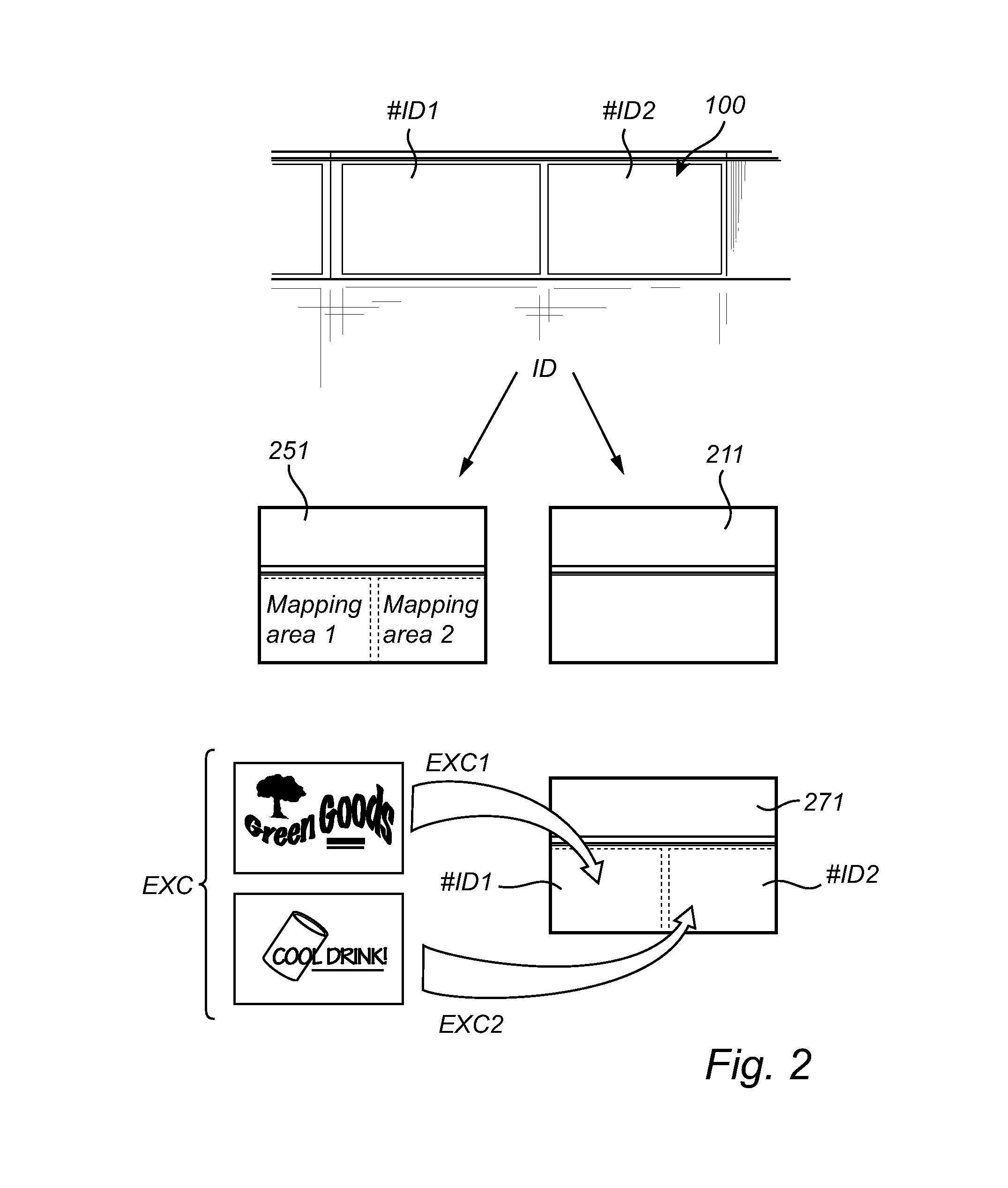 Identification system for a surface