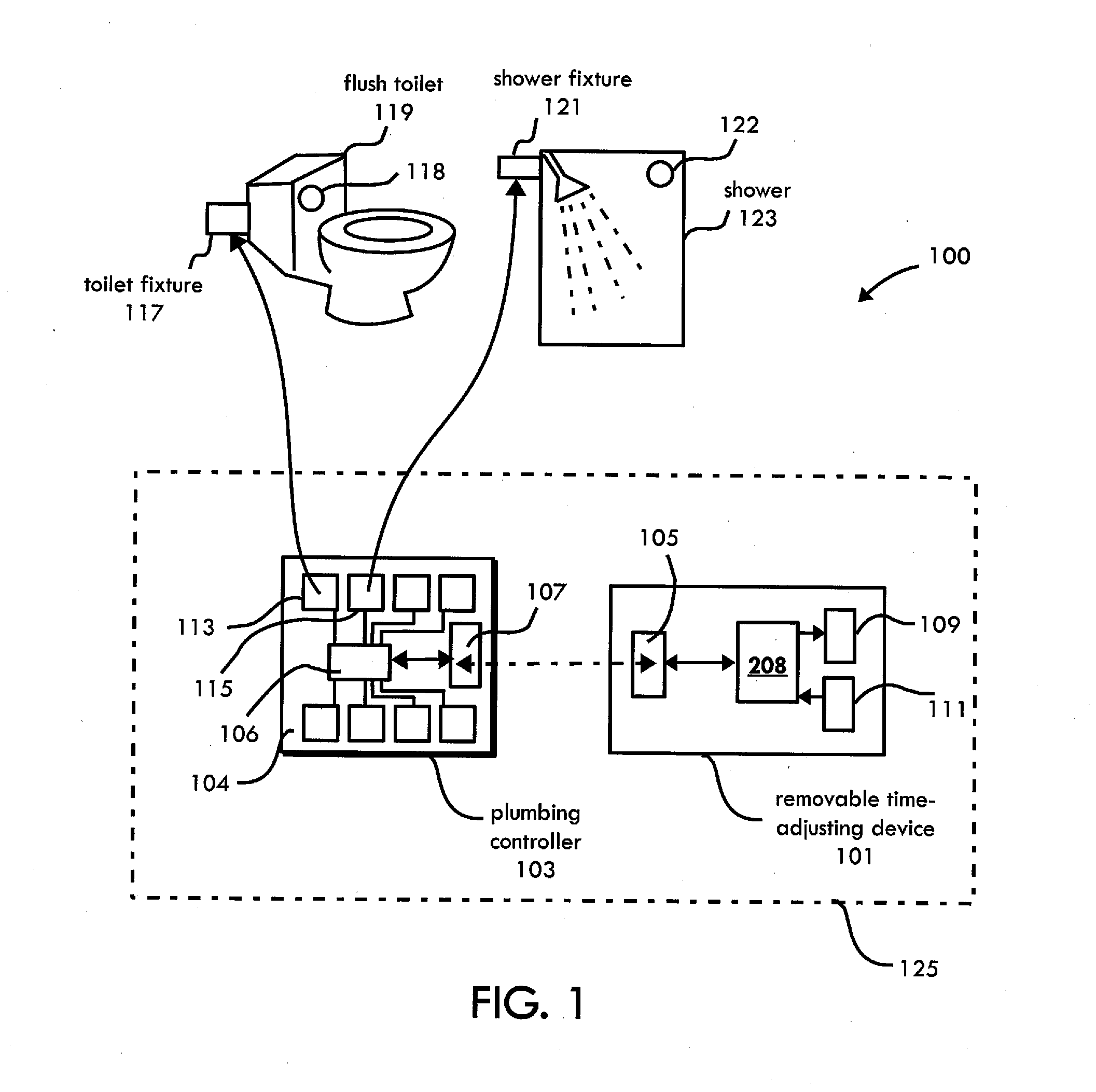 Removable Time Adjusting Device, System, and Method for Adjusting an Electronic Plumbing Controller