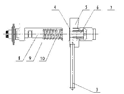 Axial adjusting device of grooving saw for board cutting of woodworking