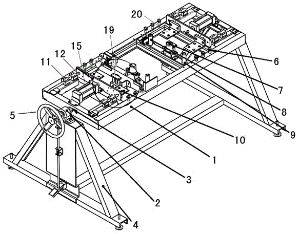 Welding tool clamp fixing and shaping metal structure bottom frame