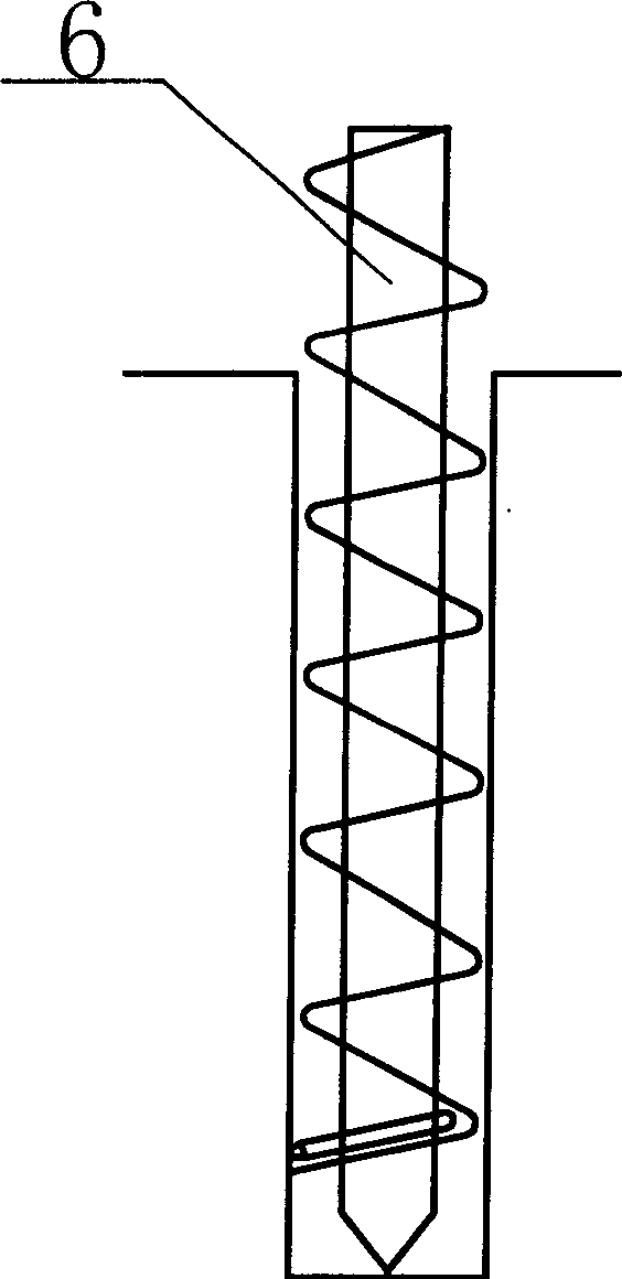 Construction method for spiral auger central pump injection superflowing concrete screw pile and device for fabricating screw thread of the pile