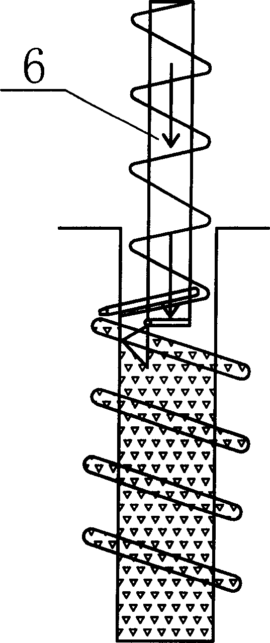 Construction method for spiral auger central pump injection superflowing concrete screw pile and device for fabricating screw thread of the pile