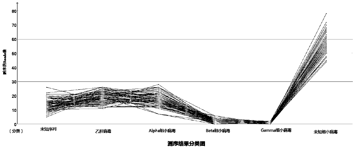 Nanopore three-generation sequencing detection method for plasma virology