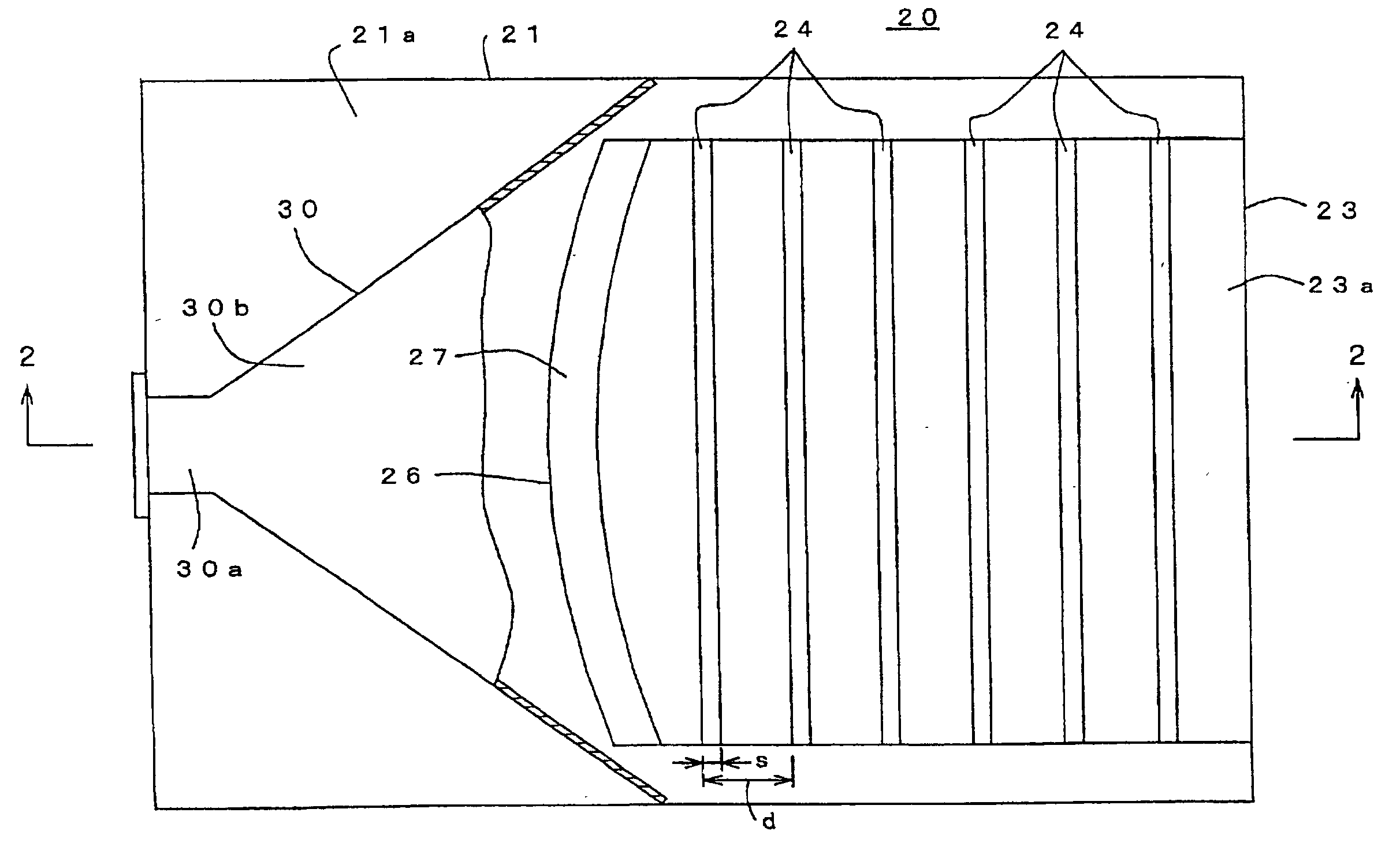 Dielectric leak wave antenna having mono-layer structure