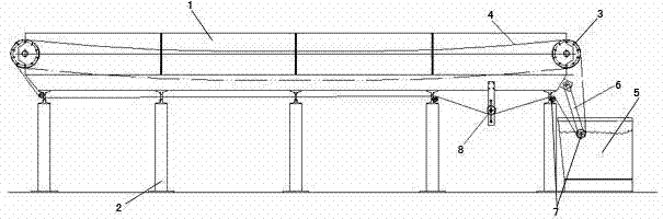 Filtration fabric recycling utilization device for copper alloy production line