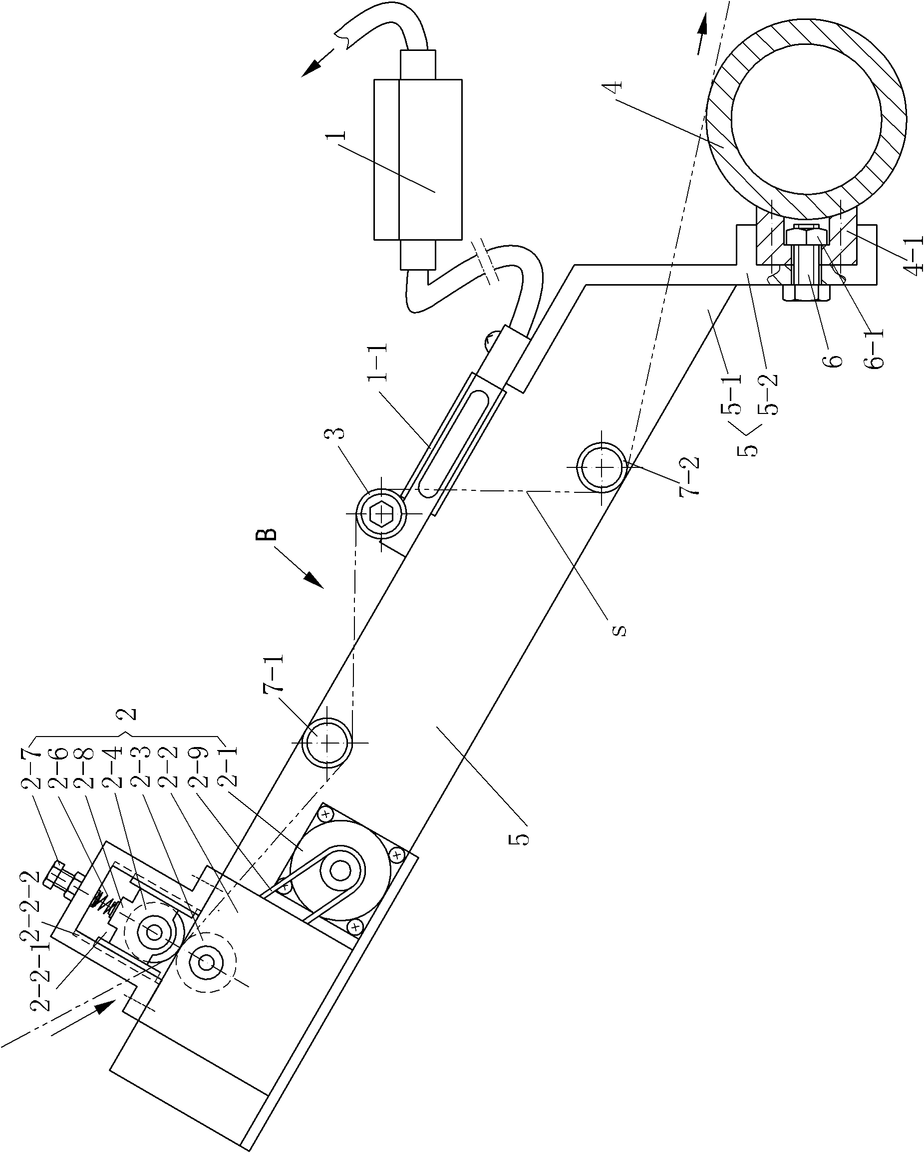 Single-yarn control device of computer type Jacquard warp-knitting machine