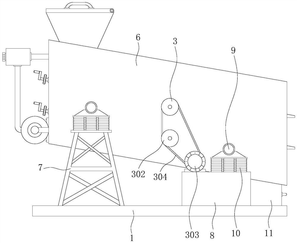 Multi-layer rockfill material screening device