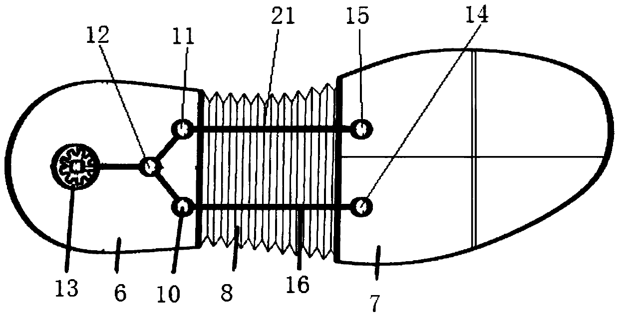 A kind of line pulley type retractable shoe