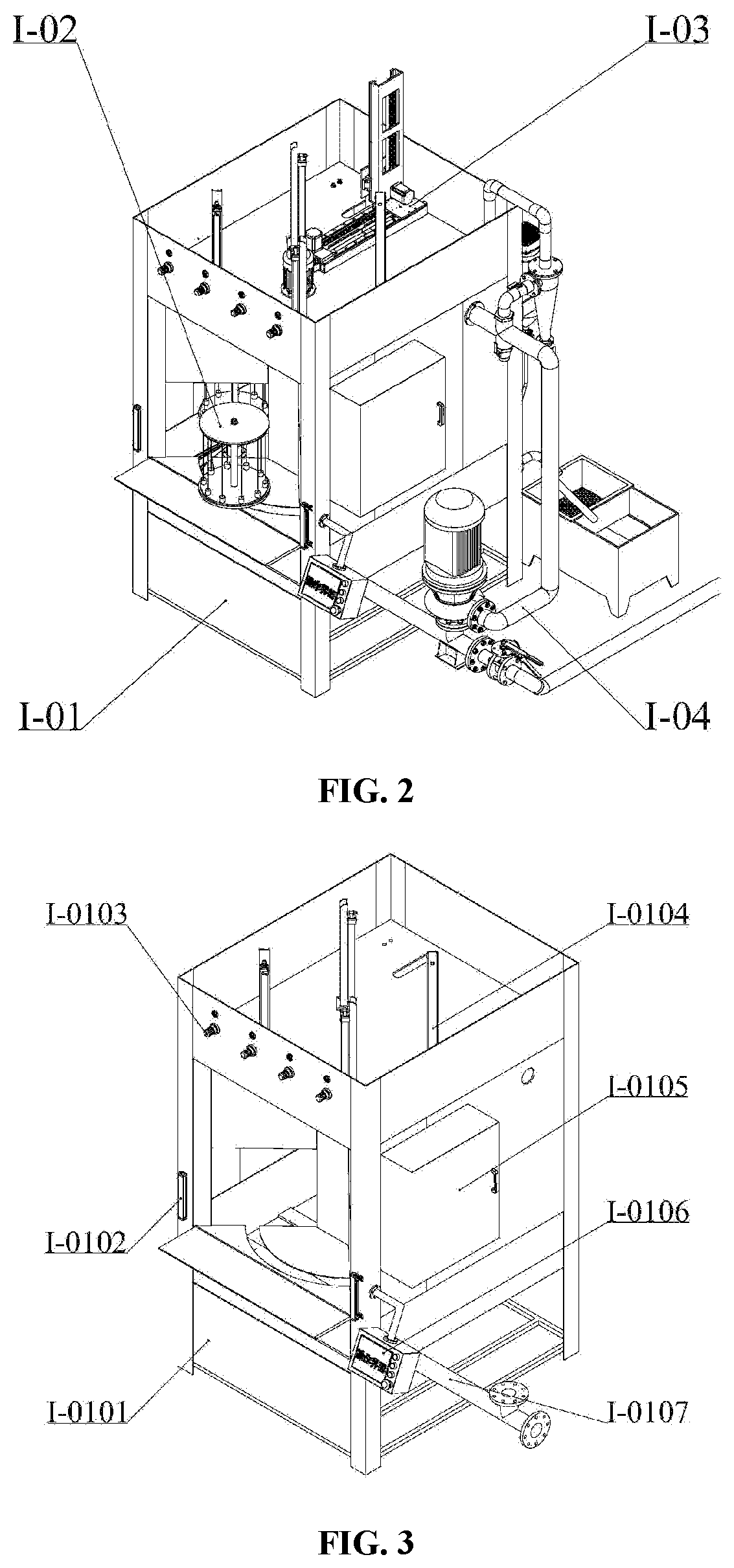 Multi-procedure integrated automatic production line for hard alloy blades under robot control