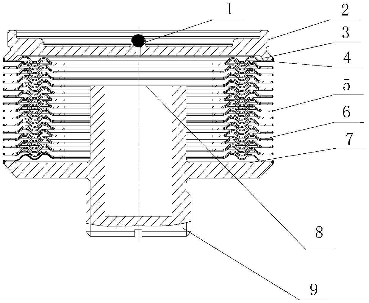 Method for realizing pressure P-displacement characteristic of bellows vacuum capsule