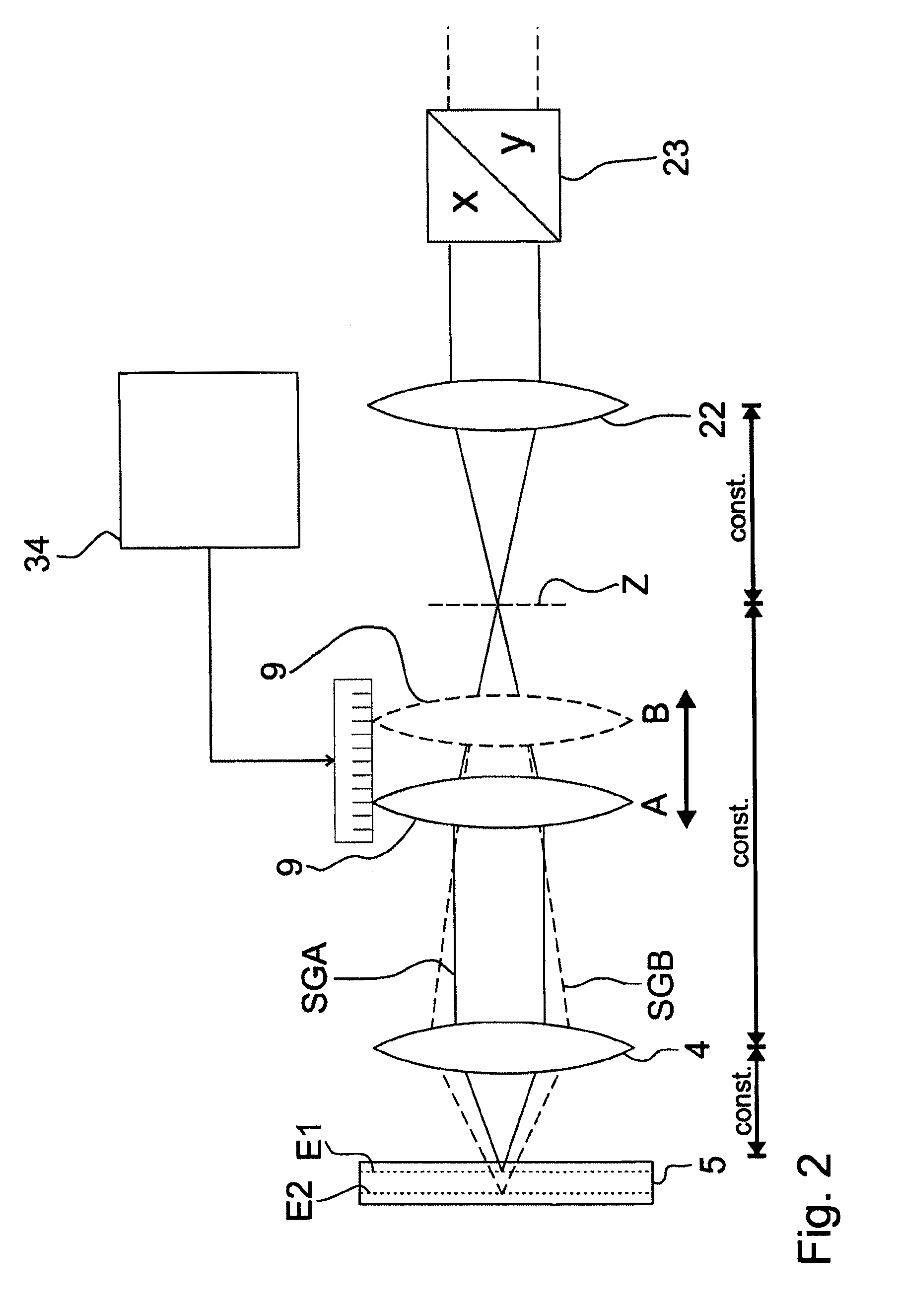 Microscope having internal focusing