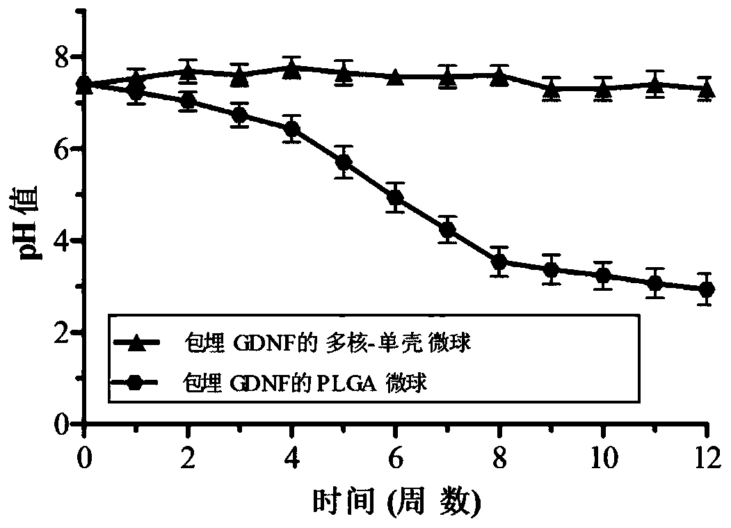 Preparation method of gdnf-embedded multi-core-single-shell microsphere sustained-release system