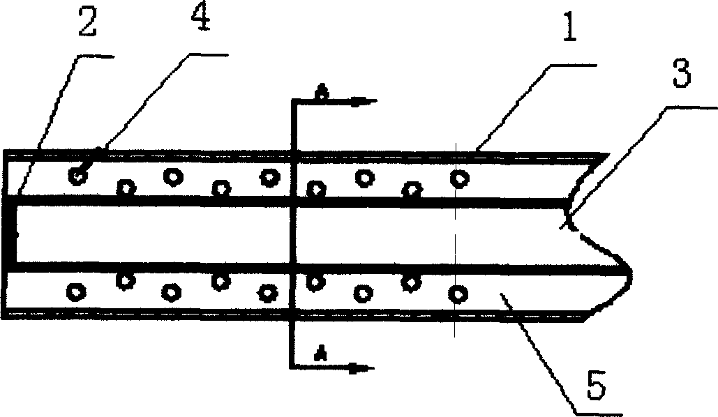 Forced heat exchange tube