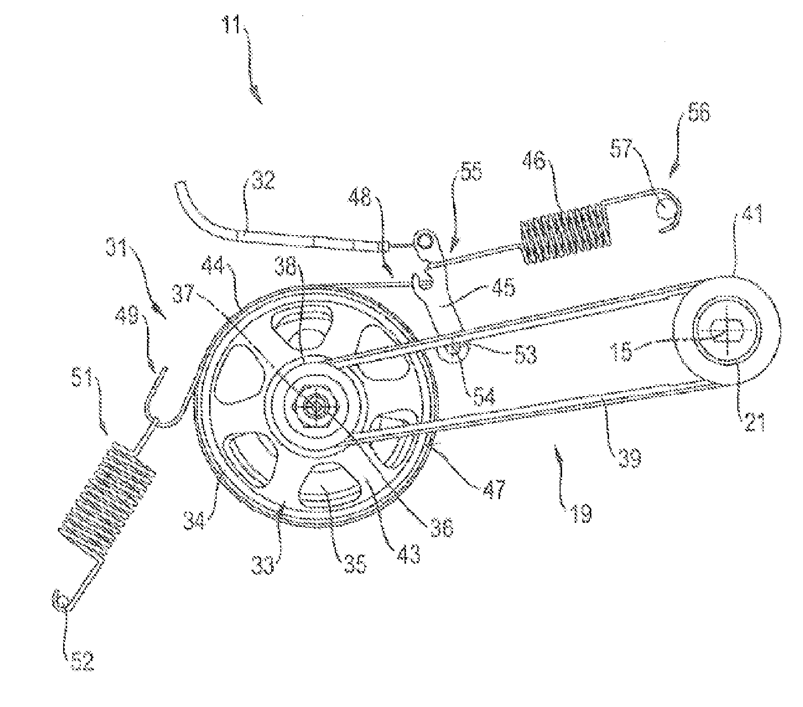 Hand-Operated Tool Device With A Brake Mechanism For Braking A Machining Tool