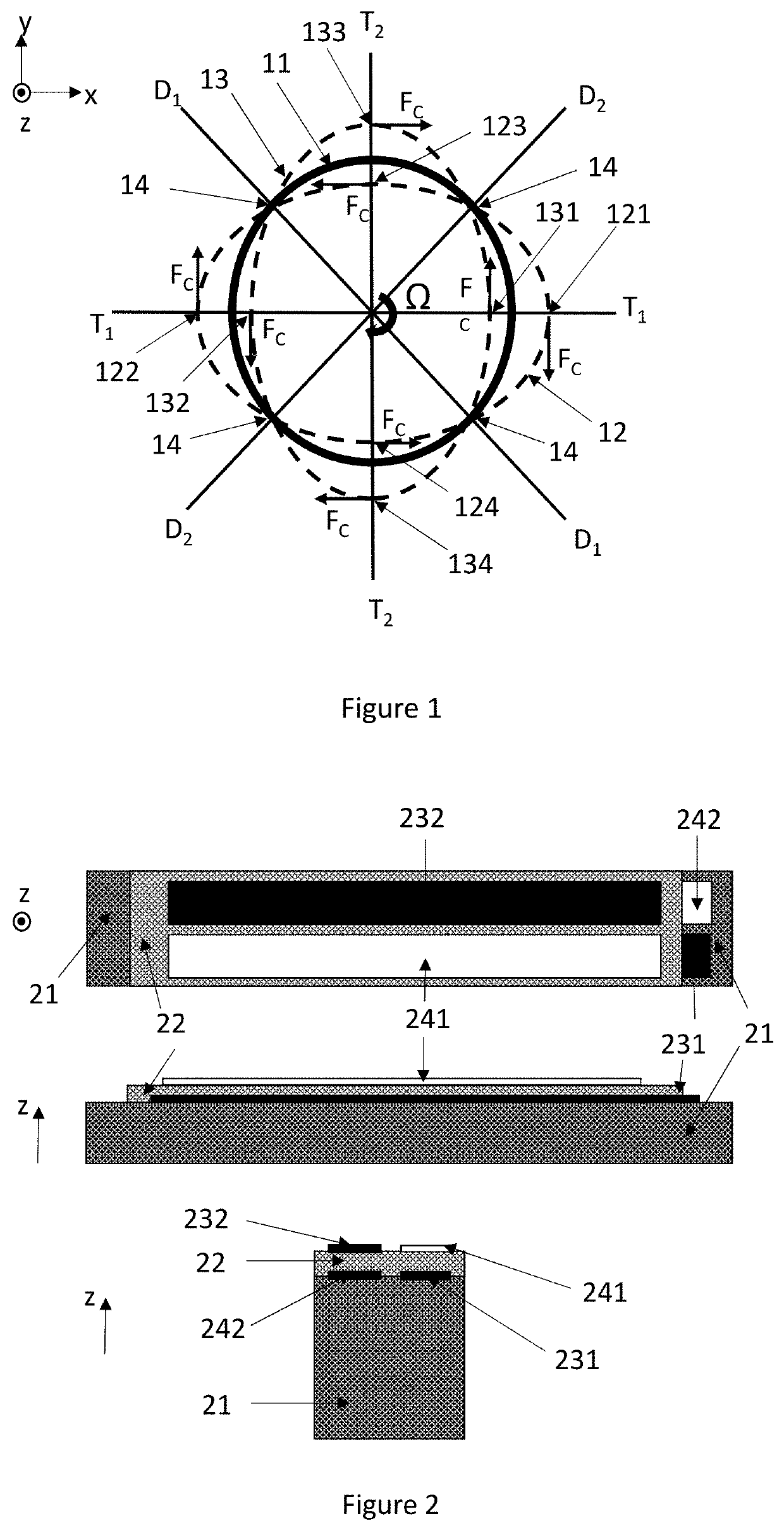 Piezoelectric ring gyroscope