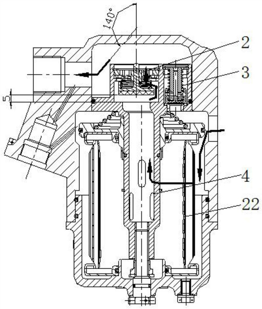 Low-resistance integrated lubricating oil filter