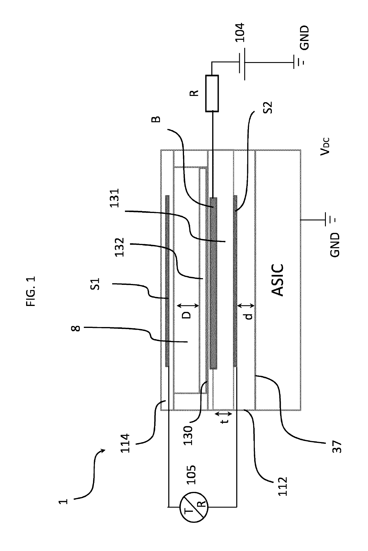 Monolithically integrated three electrode CMUT device