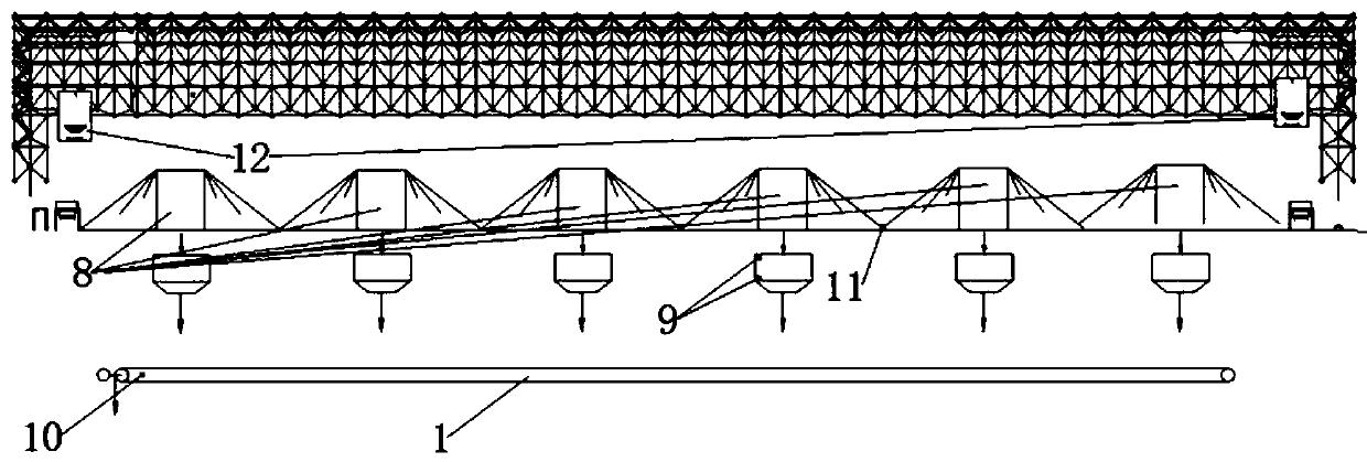 Unmanned grab bucket positioning method of combination storage material managing system