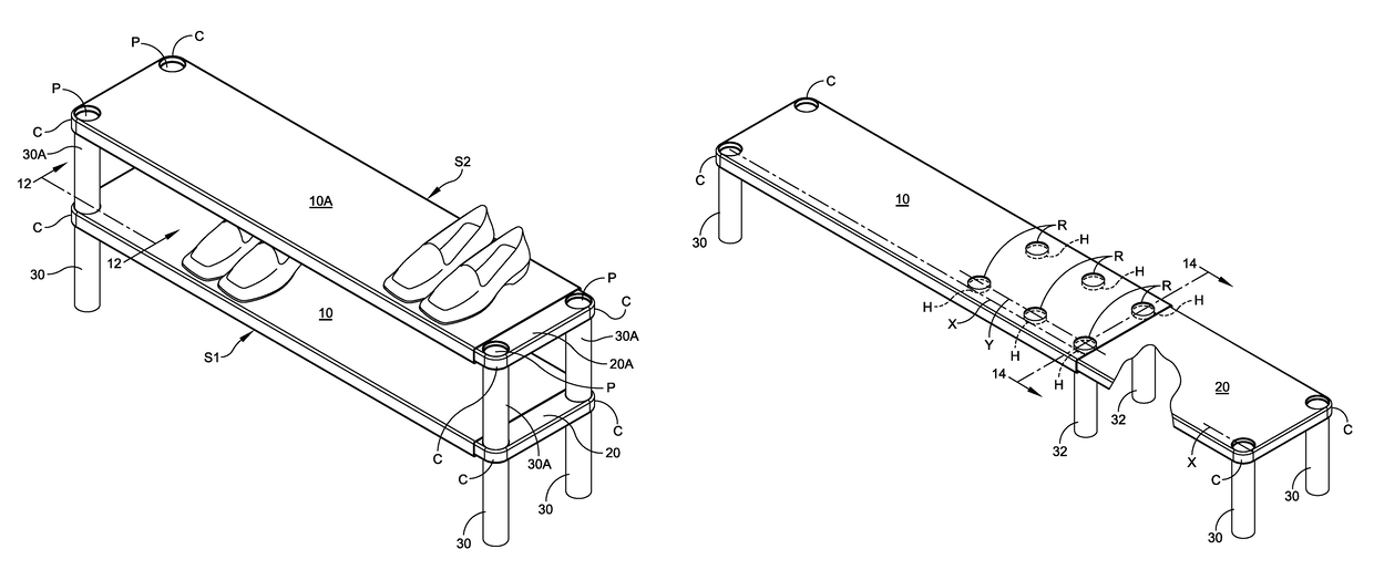 Adjustable shelving