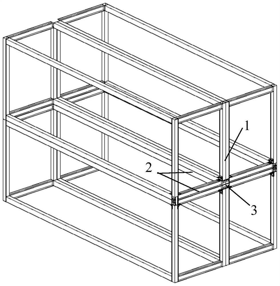 Module building integrated connecting device and mounting method