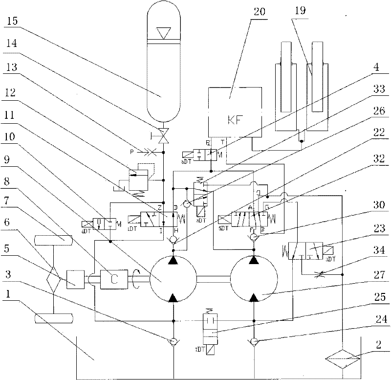 Energy-saving travelling type hydraulic transport machine