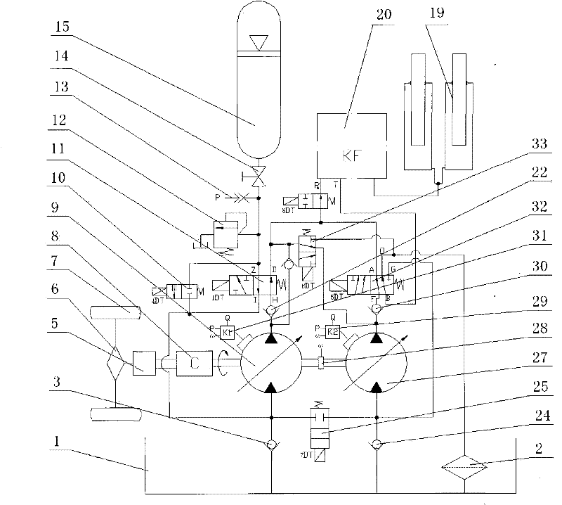 Energy-saving travelling type hydraulic transport machine