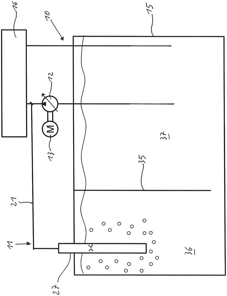 Hydraulic device used for degassing liquid