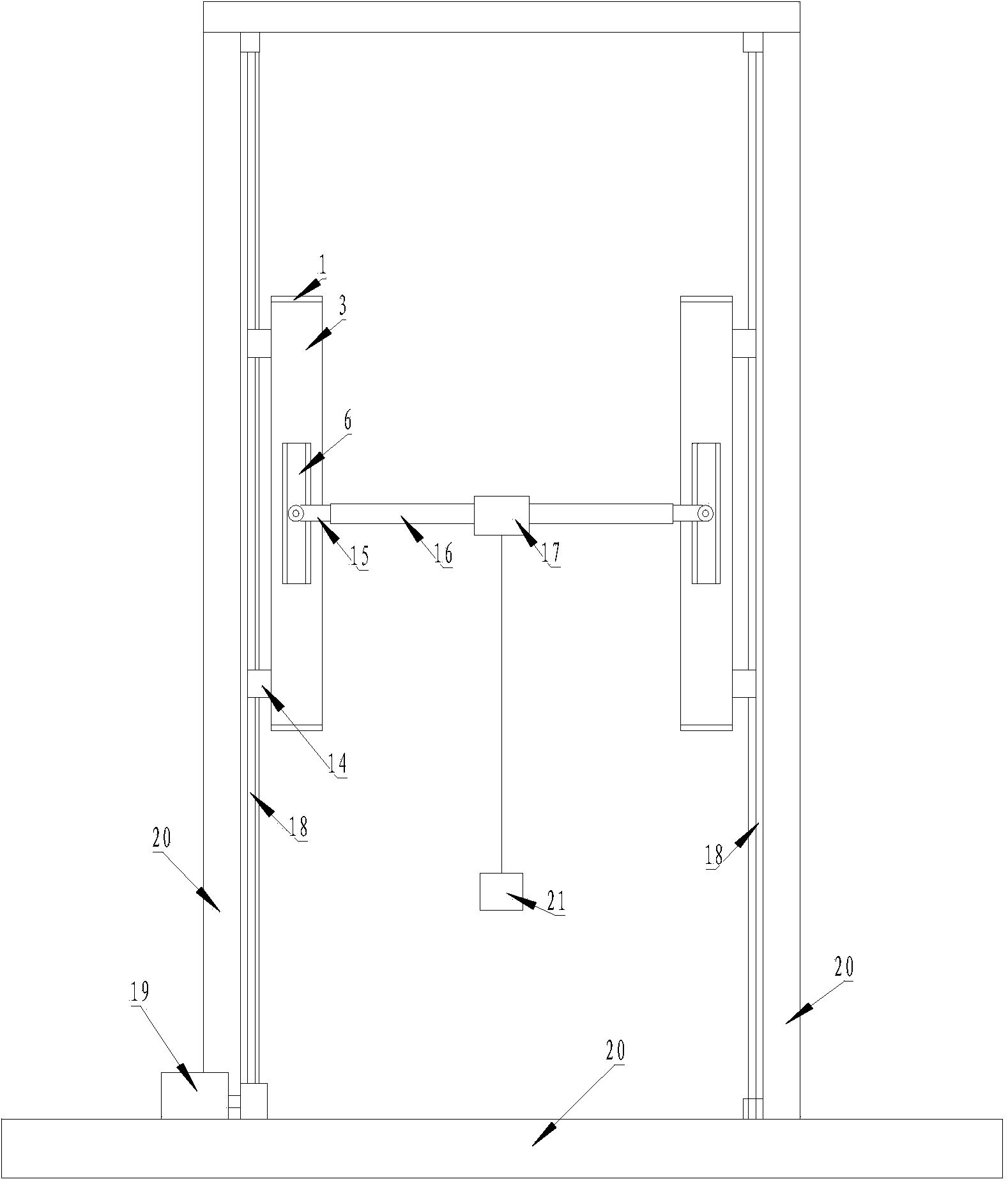 Two-dimensional motion constant force hanging device