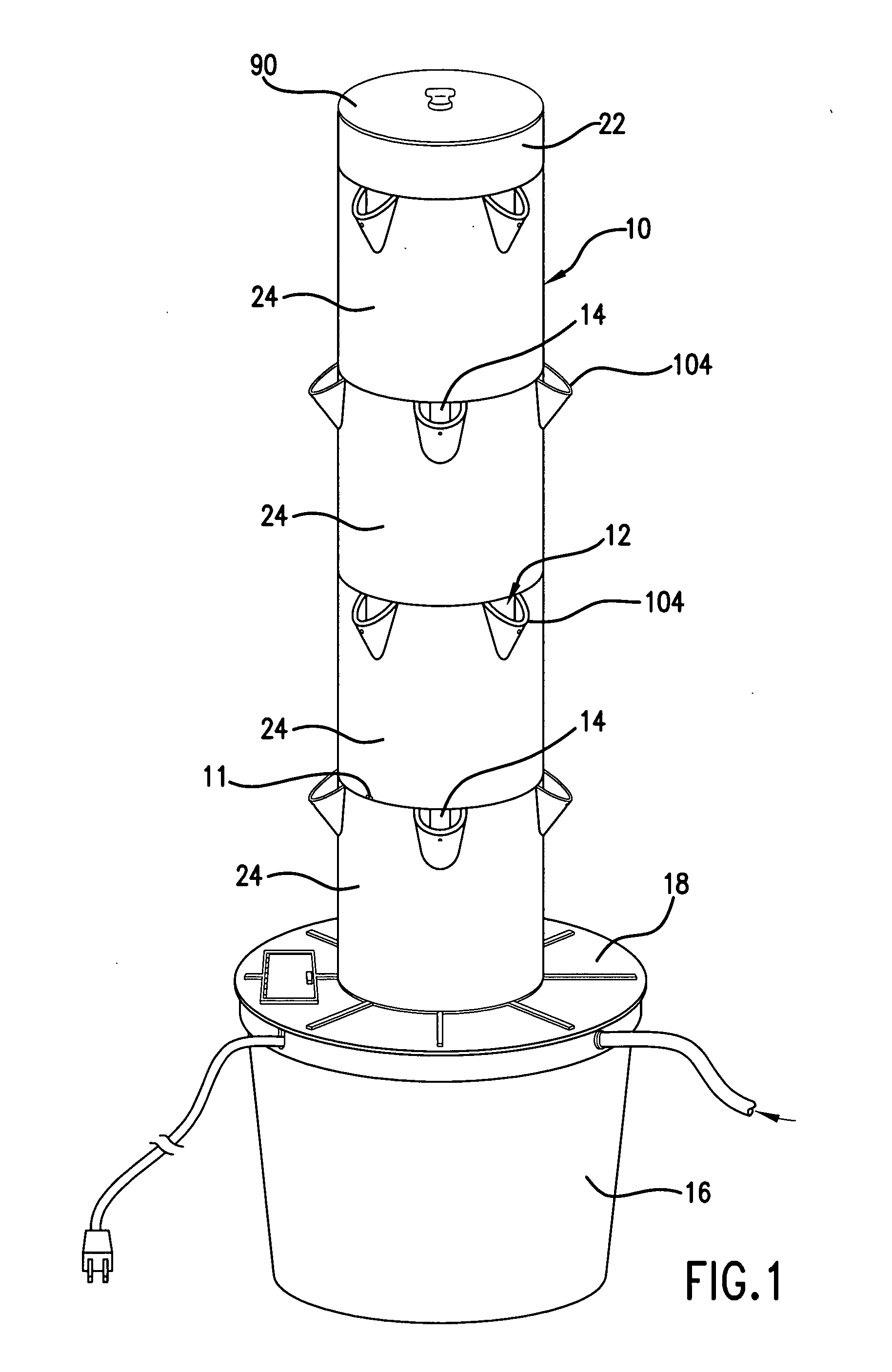 Hydroponic plant cultivating apparatus