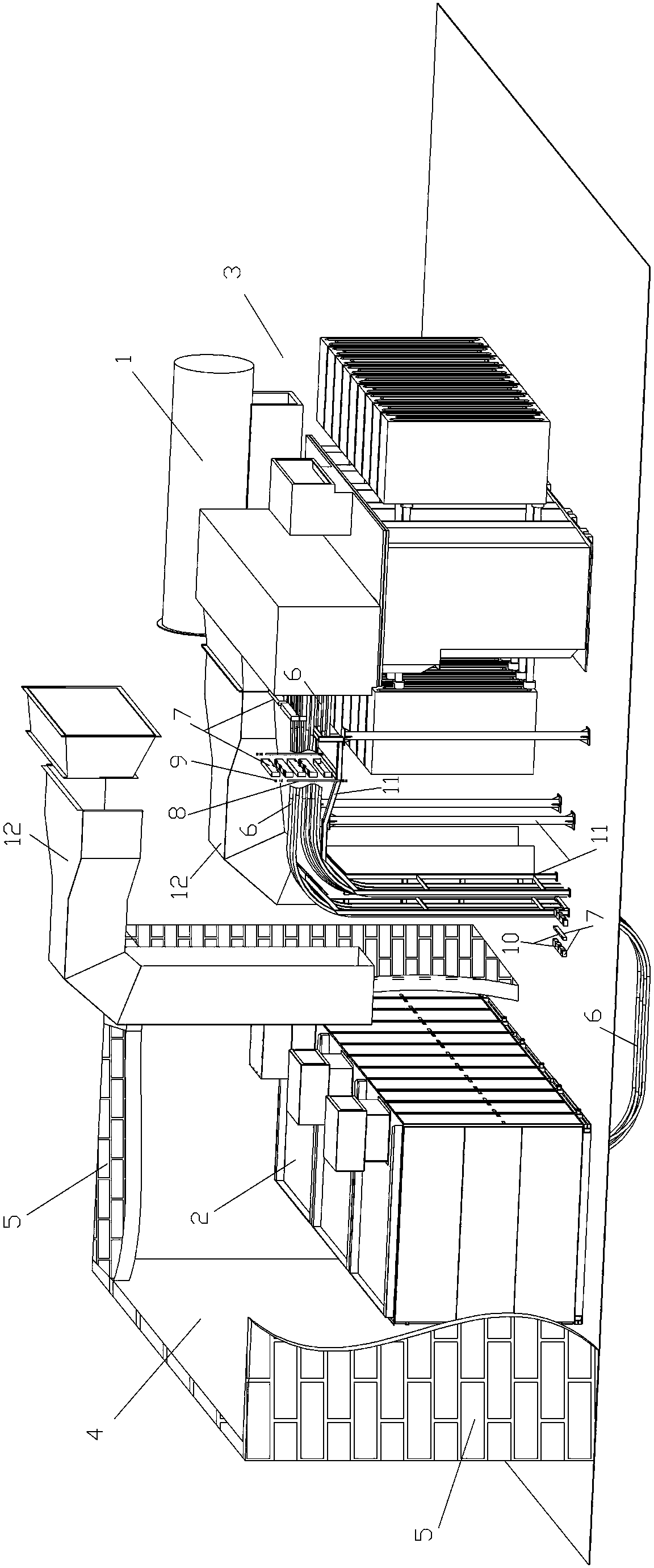 High-voltage frequency converter with outdoor cable channel