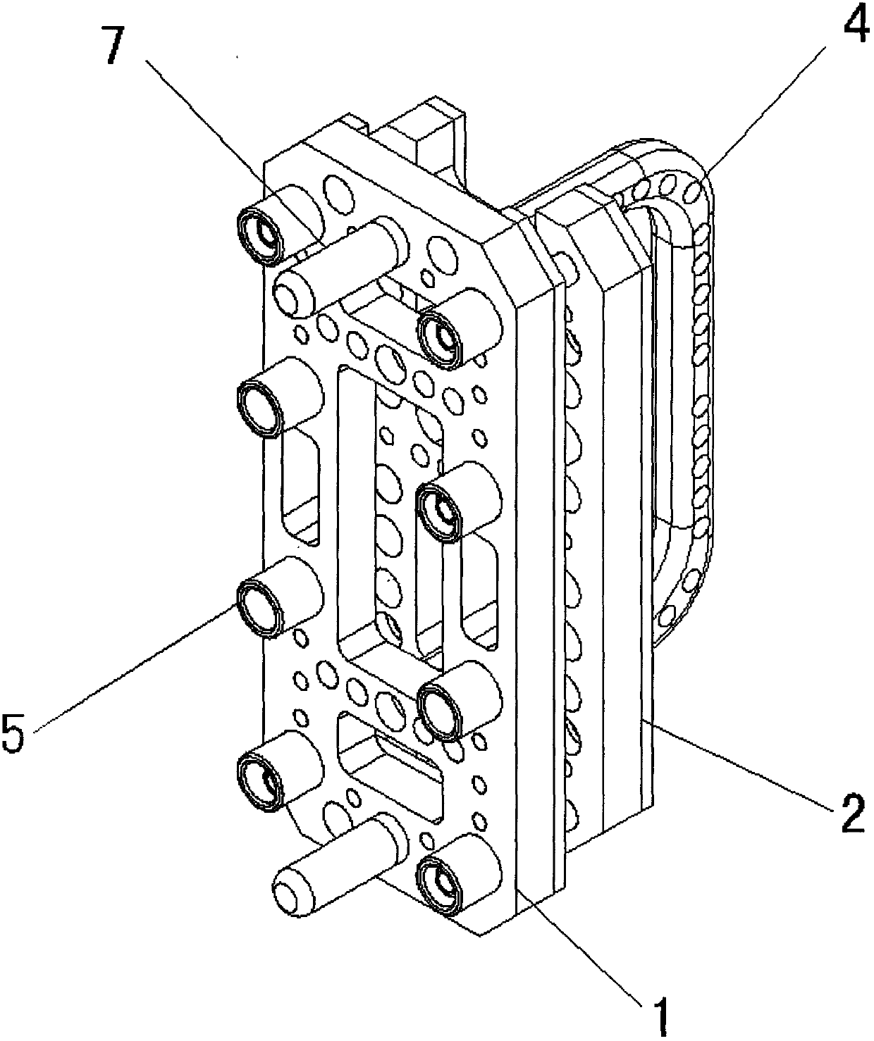 Multi-cavity injection mould hardware mould inputting jig