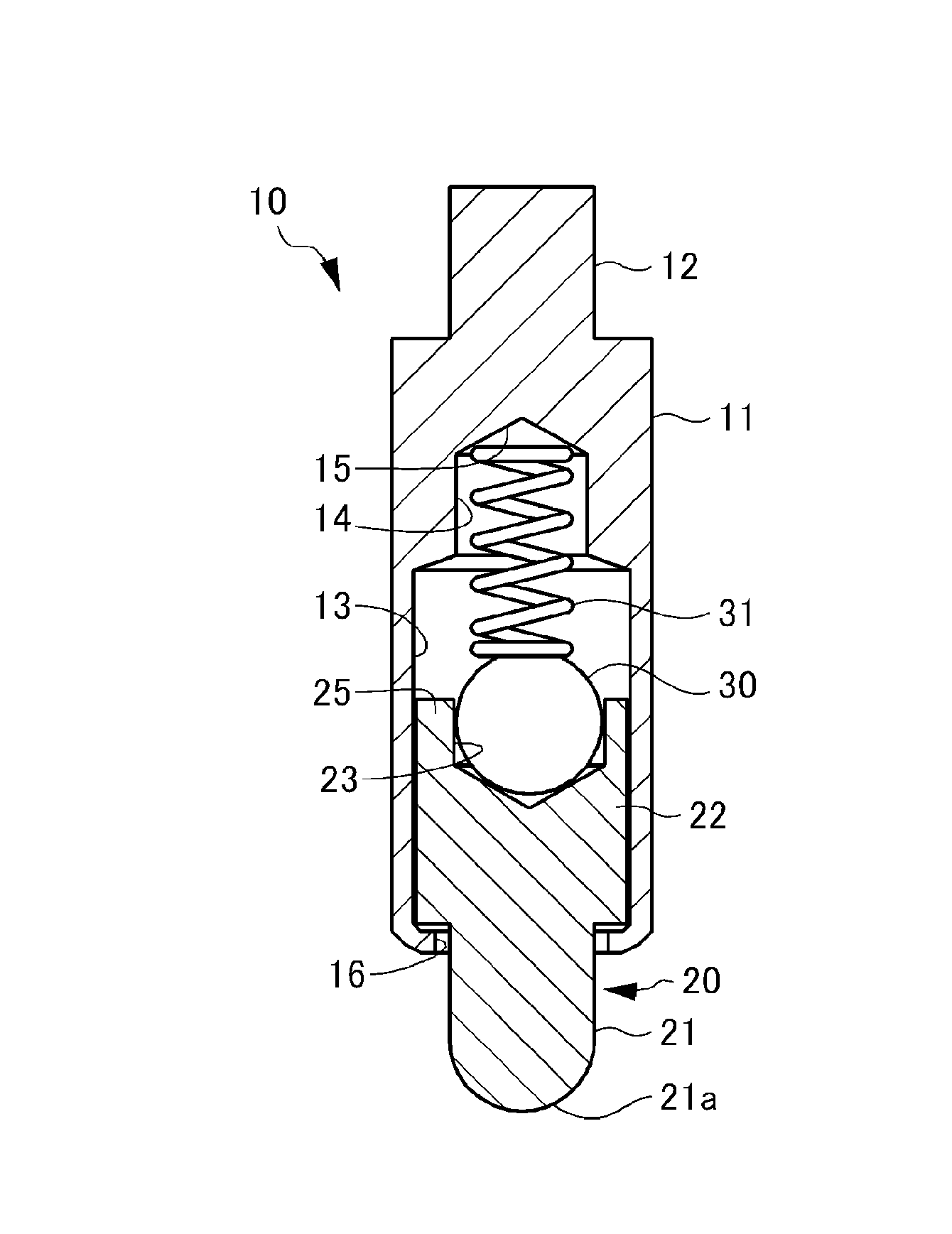 Contact terminal having a plunger pin