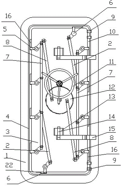 Single-column double-point inward-opening type invisible safety door