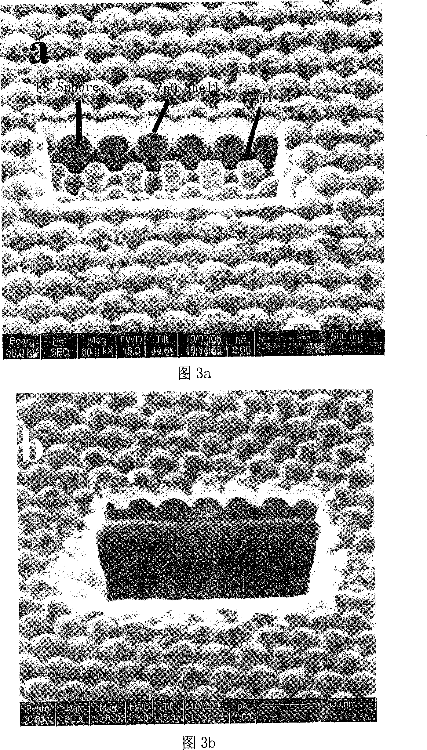 Method of manufacturing two-dimension periodic semi-sphere shell dot matrix of large scale zinc oxide