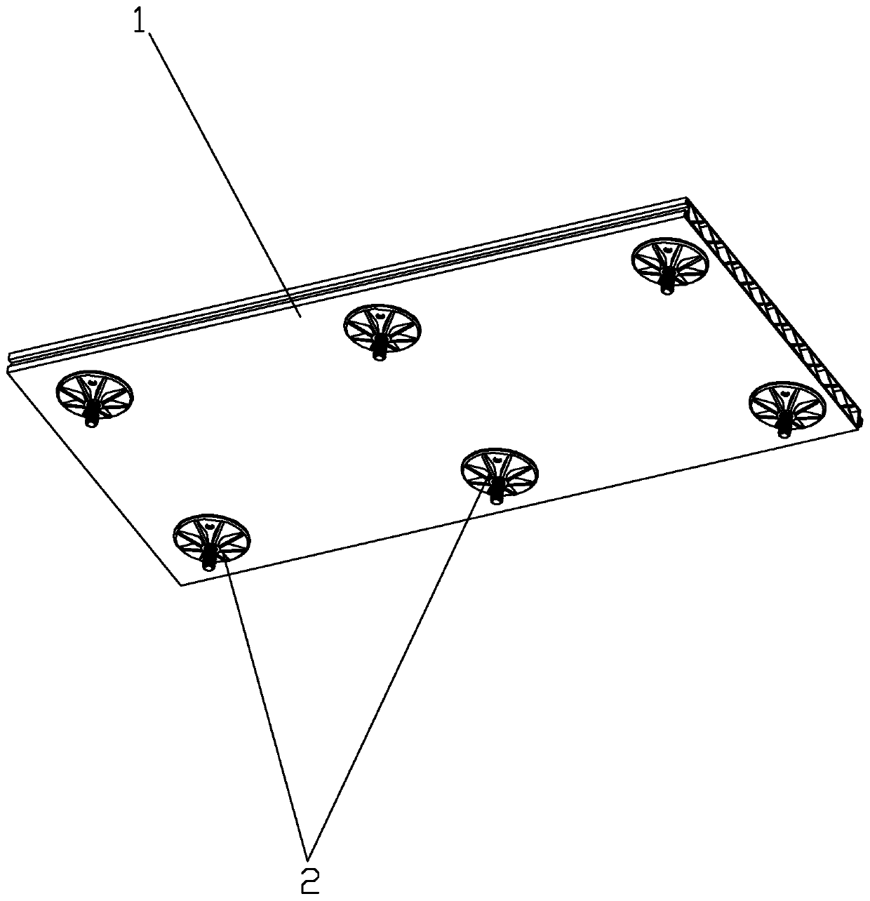 Fabricated overhead leveling device capable of being used for blank ground