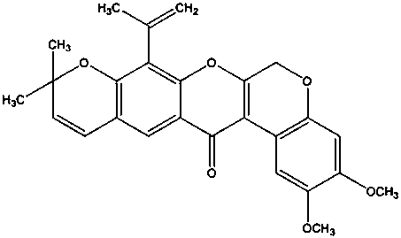 New rotenone-type flavonoid compound and preparation method and application thereof