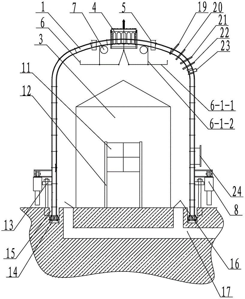 A fully enclosed mobile silicon carbide smelting furnace