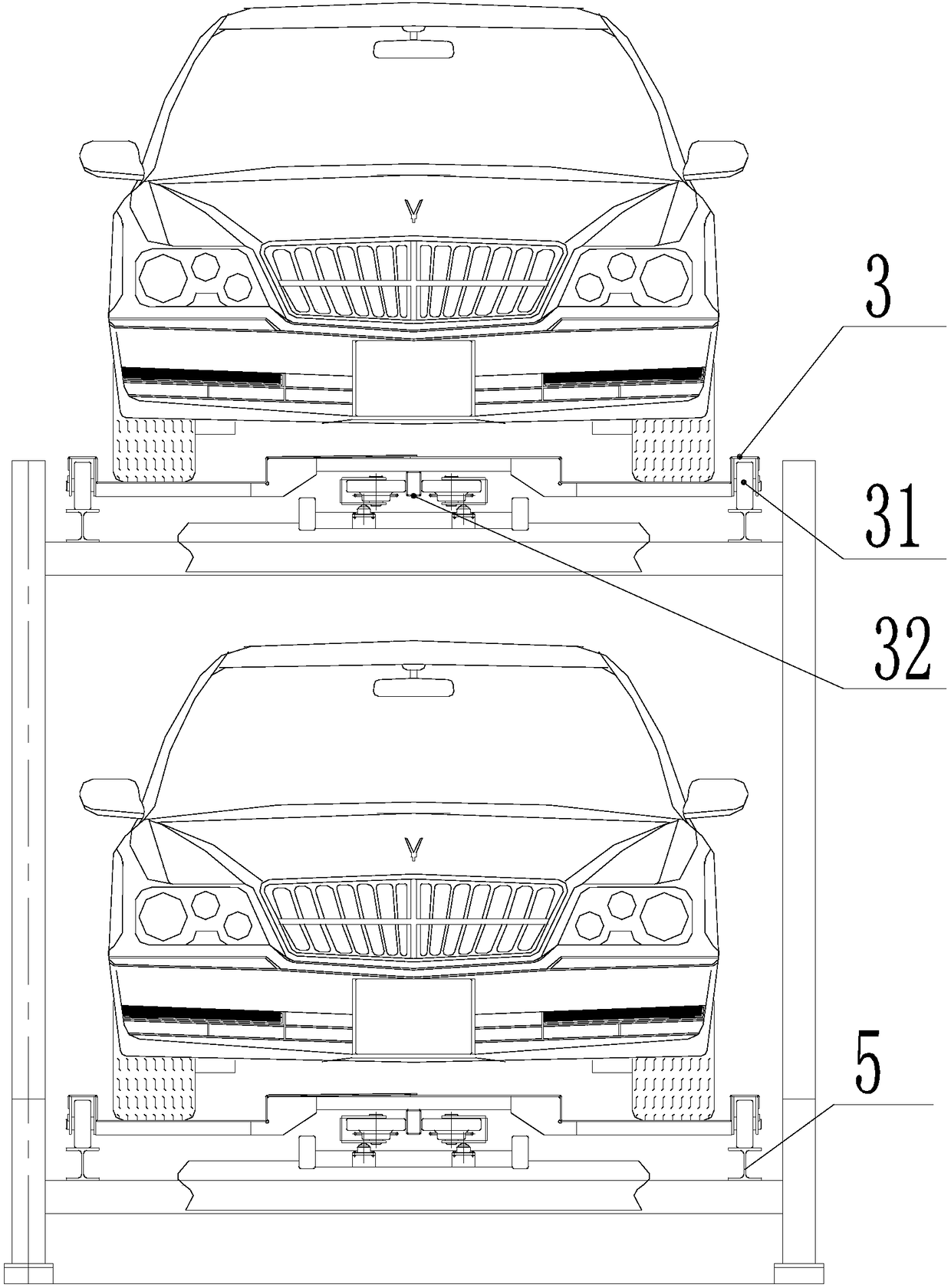 Manipulator clamping type stereoscopic parking equipment