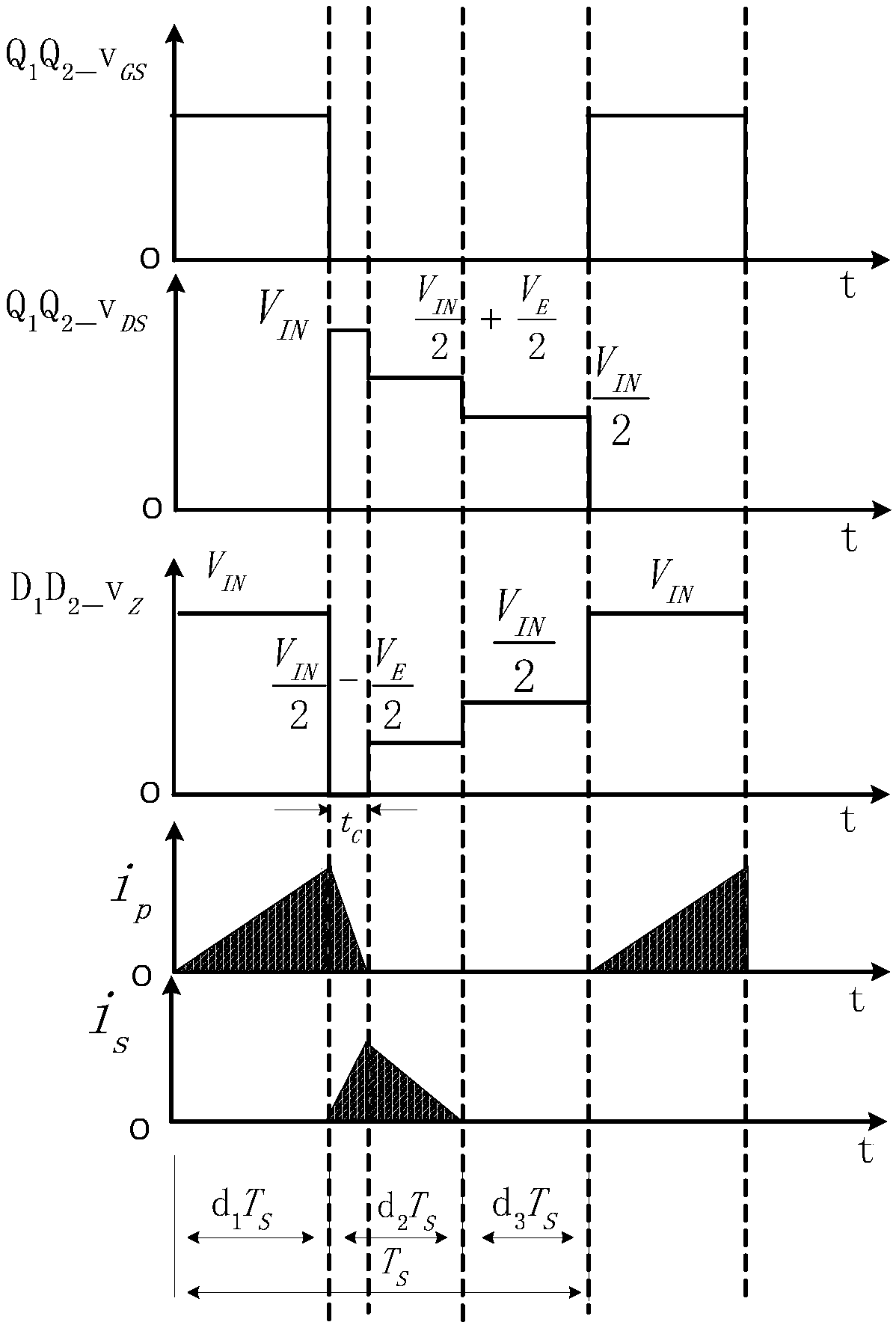 A dual-transistor flyback topology switching power supply circuit driven by transformer leakage inductance