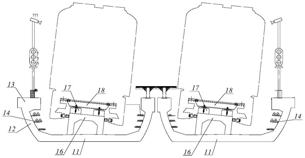 Combined U-shaped beam structure for medium-low speed maglev traffic